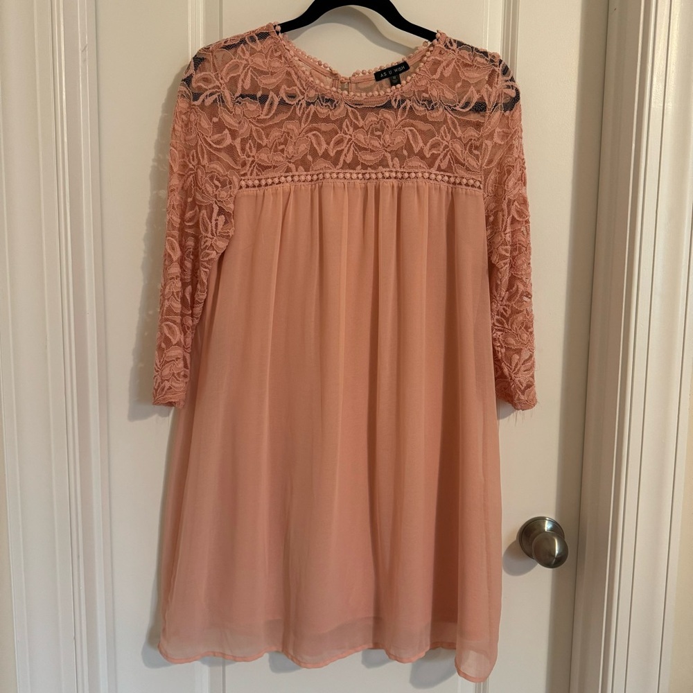 As U Wish Blush Pink Dress, M